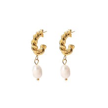 Load image into Gallery viewer, The PLP Huggie Pearl Drop Earrings
