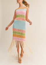 Load image into Gallery viewer, Sipping Cocktails Crochet Fringe Dress
