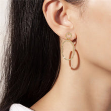 Load image into Gallery viewer, Pretty Little Oval Zircon Gold Earrings
