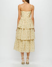 Load image into Gallery viewer, Mellow Yellow Floral Bow Midi Dress
