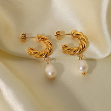Load image into Gallery viewer, The PLP Huggie Pearl Drop Earrings
