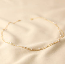 Load image into Gallery viewer, Tiny Seed Pearl Layered Chain Necklace
