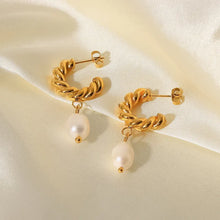 Load image into Gallery viewer, The PLP Huggie Pearl Drop Earrings
