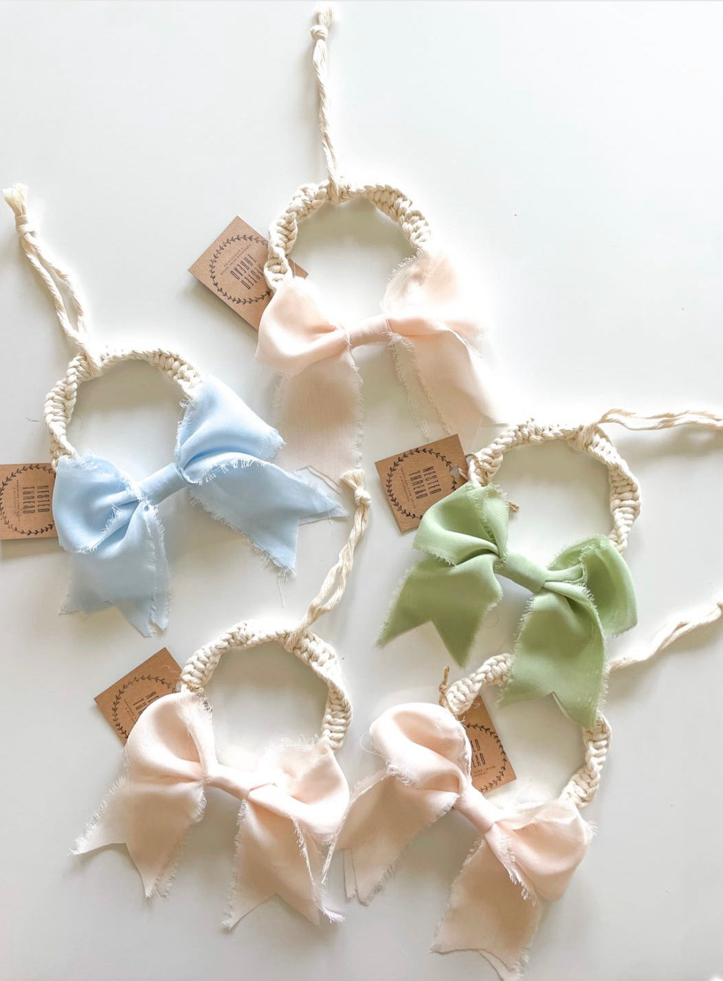 Pretty Little Bow Macrame Wreath Hanging Decor