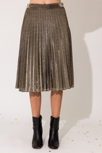 Load image into Gallery viewer, Gold Lurex Pleated Midi Skirt
