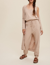 Load image into Gallery viewer, Jumpsuit &amp; Long Cardigan Knit Set
