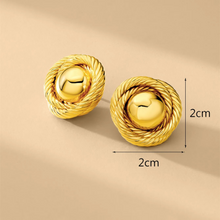 Load image into Gallery viewer, Vintage Twisted Round Stud Statement Earrings
