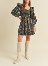 Load image into Gallery viewer, Fall Dreams Smocked Ruffle Shoulder Mini Dress
