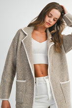 Load image into Gallery viewer, Light Mocha Knit Sweater Coatigan
