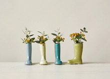 Load image into Gallery viewer, Distressed Stoneware Mini Boot Vase
