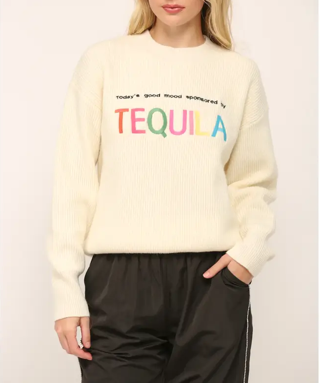 Tequila Embroidered Sweater