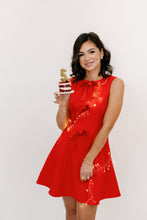 Load image into Gallery viewer, Fit &amp; Flare Front Triple Bow Accent Dress
