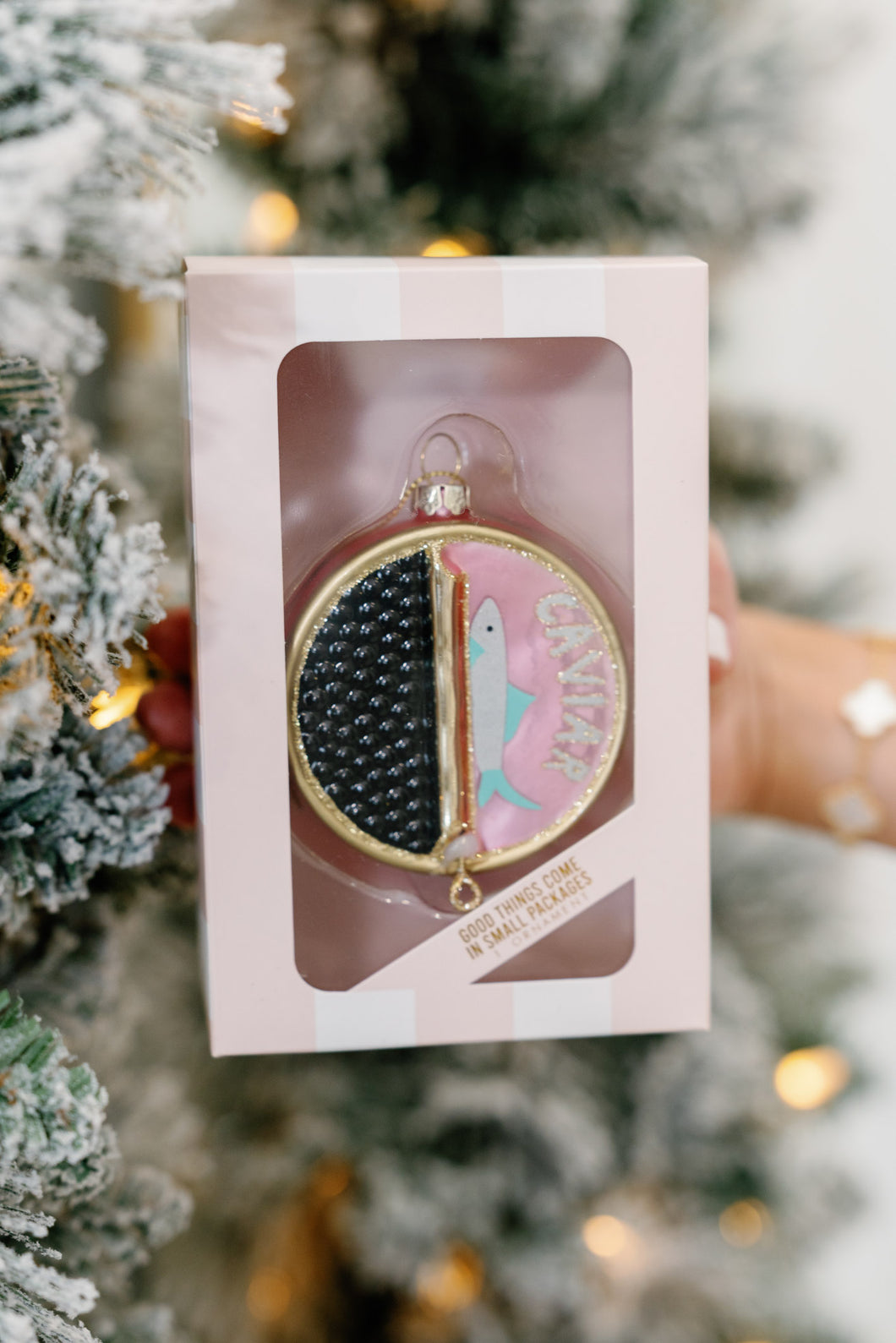 Caviar Boxed Glass Ornament