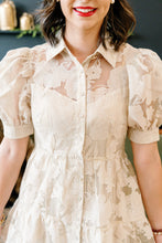 Load image into Gallery viewer, Rhea Floral Organza Button Down Shirt Dress
