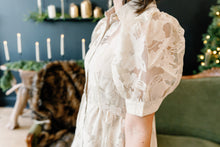 Load image into Gallery viewer, Rhea Floral Organza Button Down Shirt Dress
