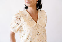 Load image into Gallery viewer, Pretty Little Doll Collar Floral Eyelet Striped Mini Dress

