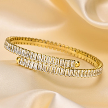 Load image into Gallery viewer, Baguette Zircon Diamond Stretch Bangle
