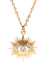 Load image into Gallery viewer, Sunburst Evil Eye Necklace
