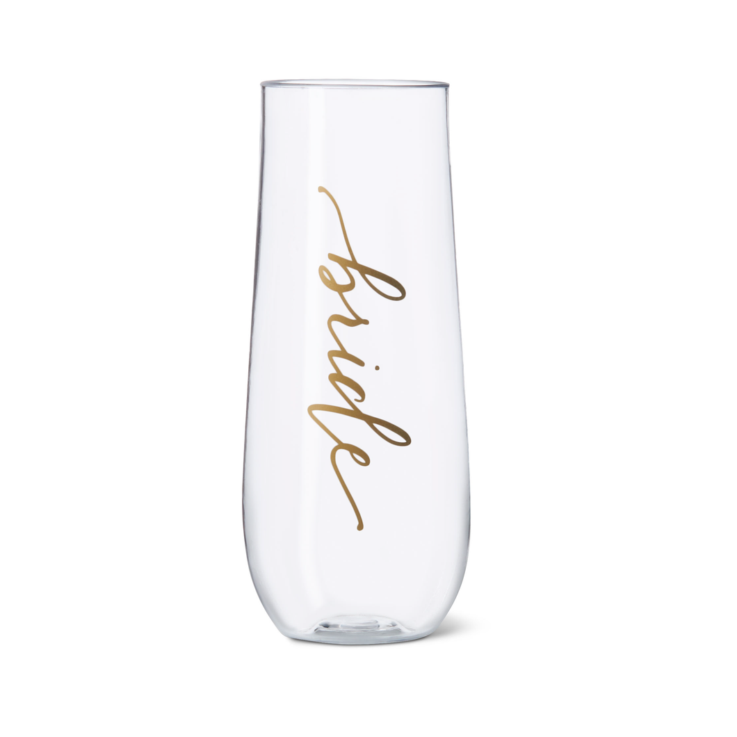 Bride Durable Plastic Stemless Bubbly Glass