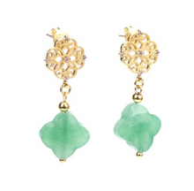 Load image into Gallery viewer, Four Leaf Clover Drop Dangle Earrings
