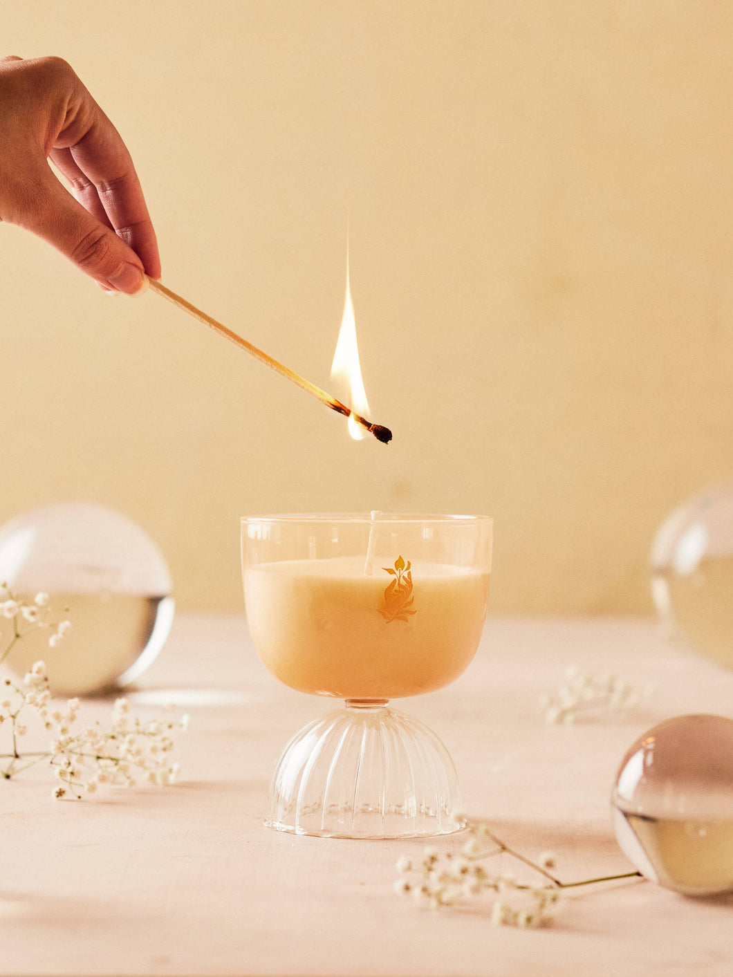 Rosé Champagne Coupe Candle