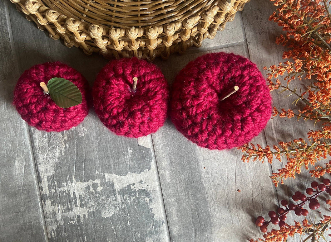 Farmhouse Handmade Crochet Apple