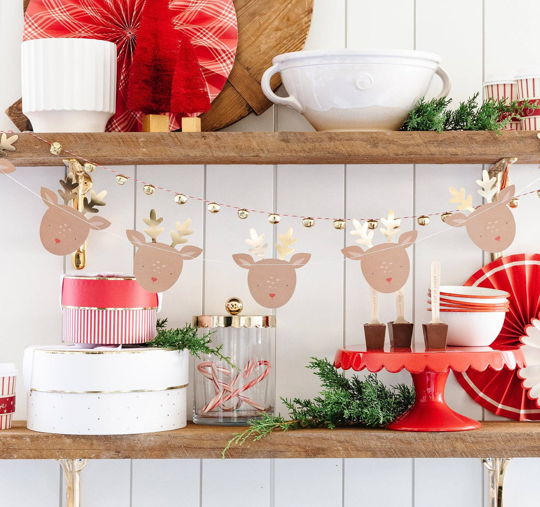 Dear Rudolph Reindeer & Bells Banner Set