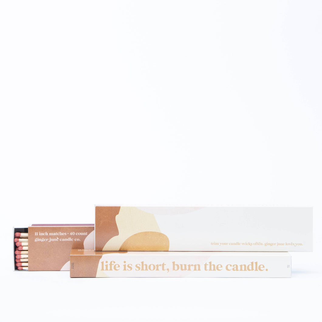 Life's Short, Burn the Candle XL Fireplace Matches