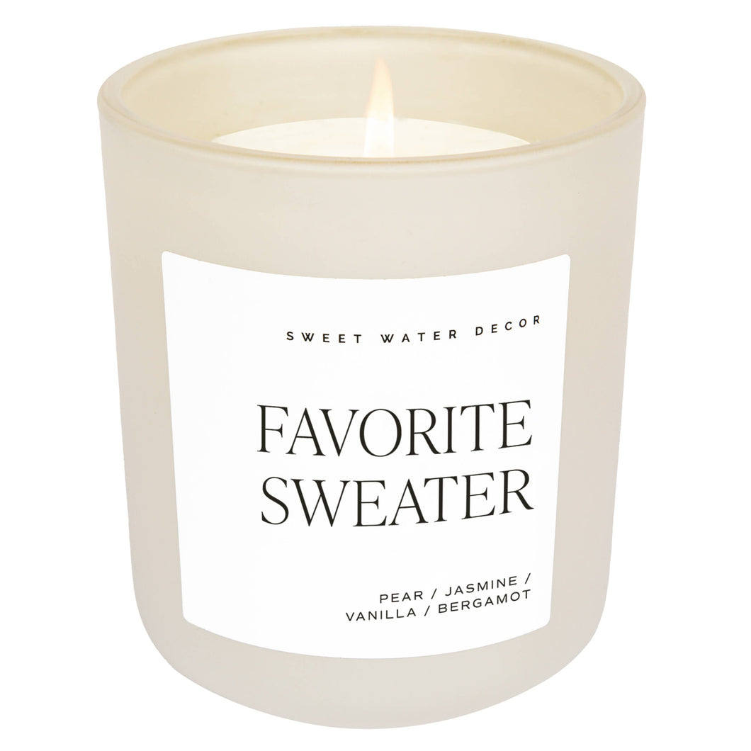 Favorite Sweater 15 oz Matte Soy Candle