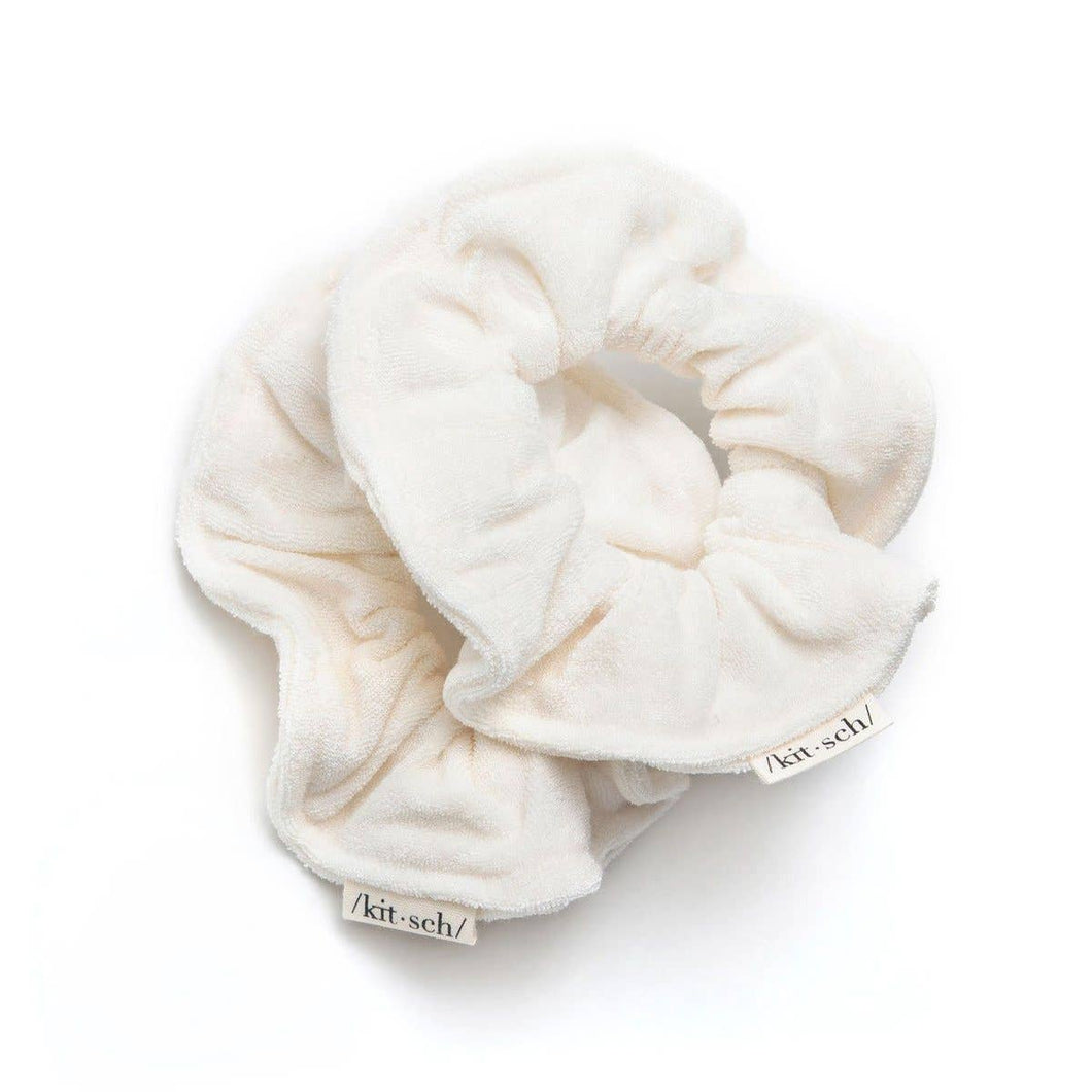 Eco-Friendly White Towel Scrunchie 2-Pack