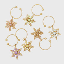 Load image into Gallery viewer, Snowflake Wine Charms 6-Piece Set
