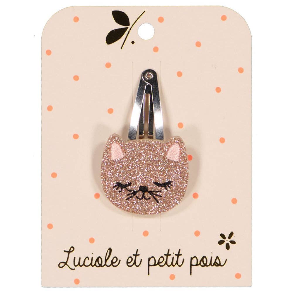 Pretty Little Pink Glitter Kitten Hair Clip