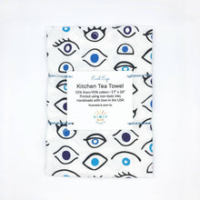 Load image into Gallery viewer, Evil Eye Linen/Cotton Tea Towel
