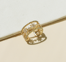 Load image into Gallery viewer, Gold Beaded Star Ring
