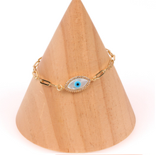 Load image into Gallery viewer, The Ios Evil Eye Chain Link Bracelet
