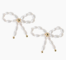 Load image into Gallery viewer, Petite Pearl Bow Earrings
