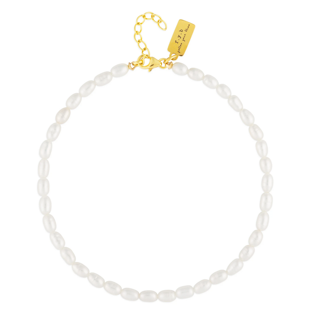 Camille Pearl Gold Anklet