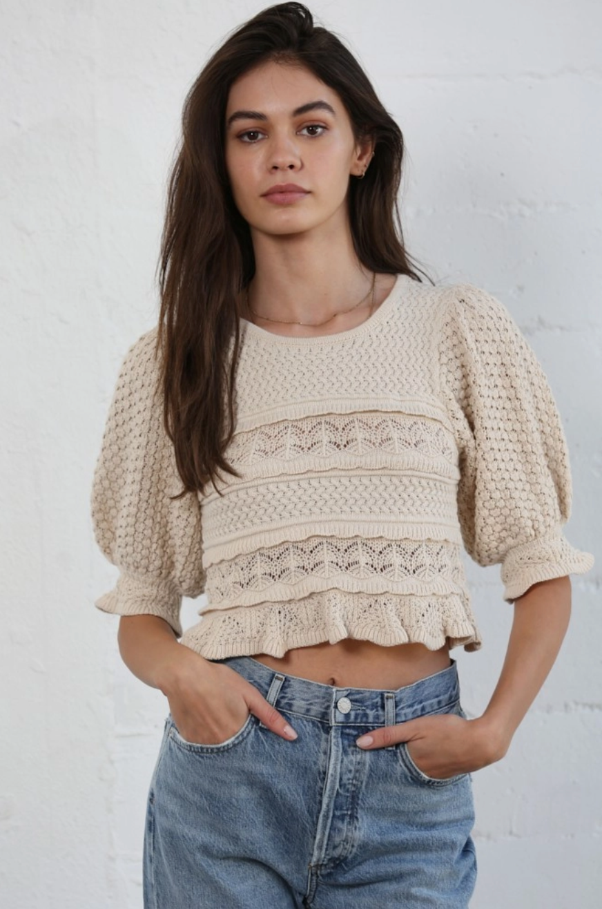 Jacquard Knit Crop Top