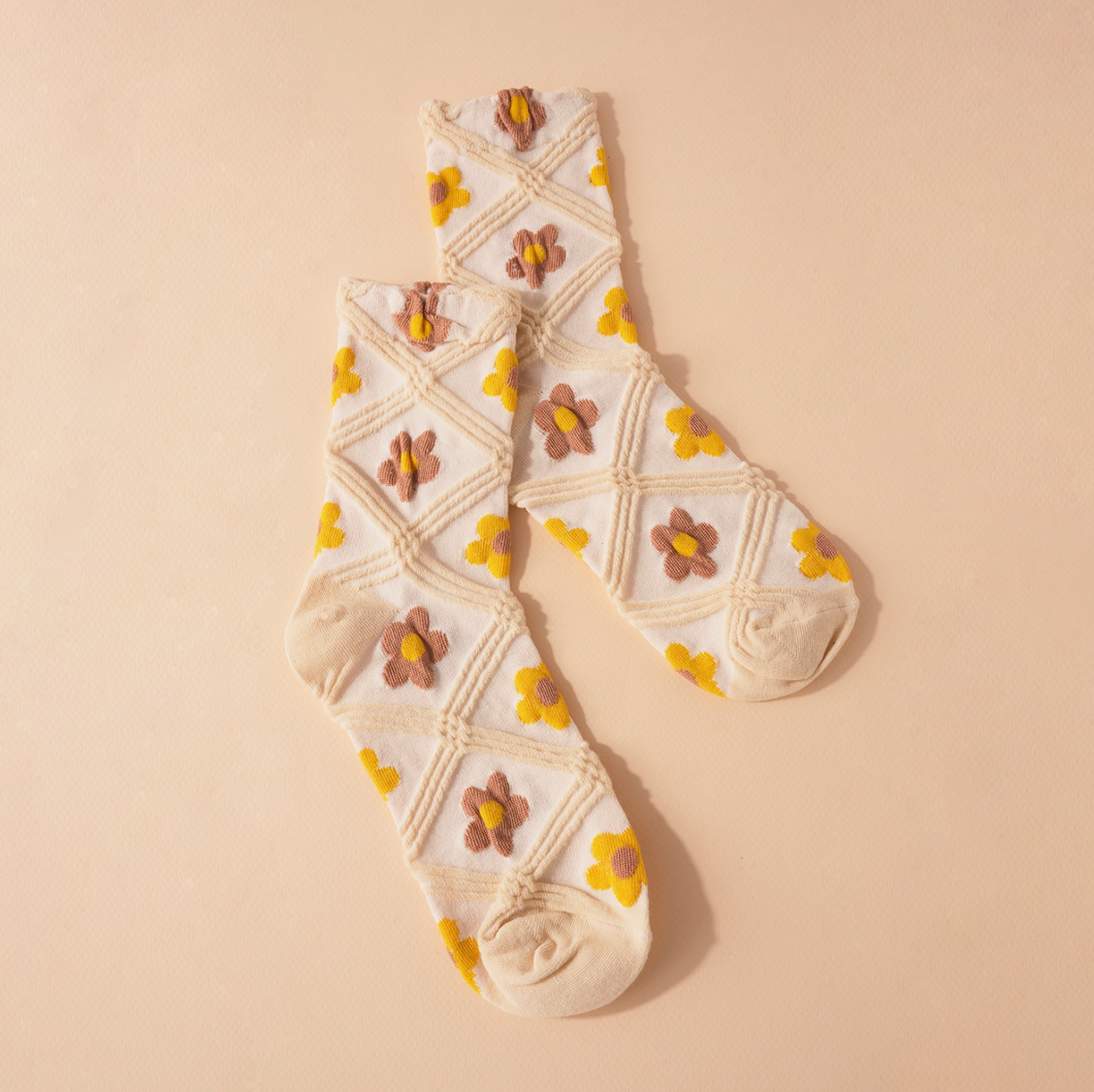 Daisy Floral Print Socks
