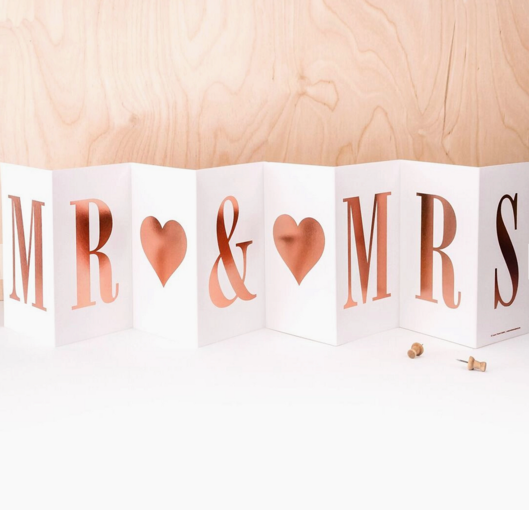 Mr. & Mrs. Foiled Fold-Out Card