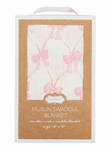 Load image into Gallery viewer, Pink Bow Swaddle Blanket
