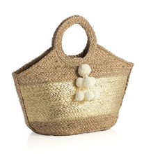 Load image into Gallery viewer, Melia Metallic Gold Tote
