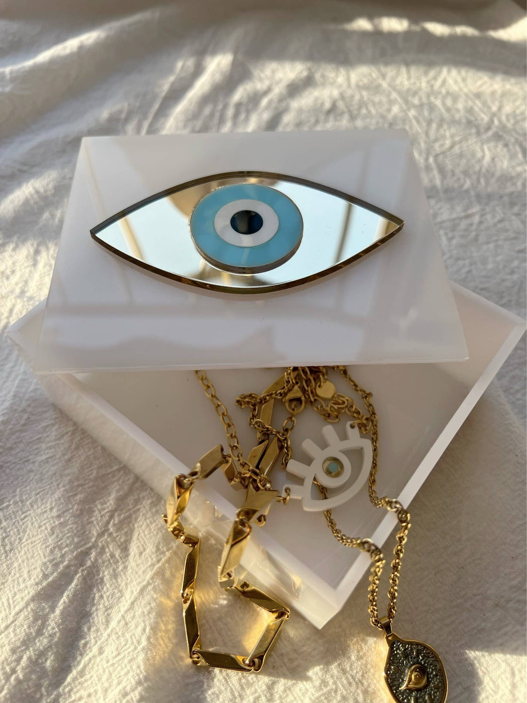 Evil Eye Plexiglass Handmade Jewelry Box