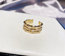 Load image into Gallery viewer, Bamboo Multilayer Gold Ring
