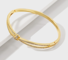 Load image into Gallery viewer, Gold Knot Diamond Bangle Bracelet
