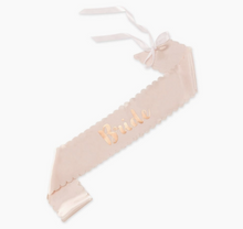 Load image into Gallery viewer, Blush Pink &amp; Rose Gold Bachelorette Sash

