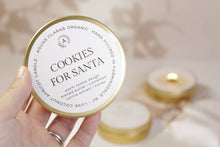 Load image into Gallery viewer, Cookies For Santa Gold Candle Tin
