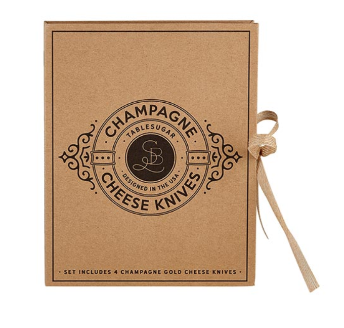 Champagne Gold Cheese Knives Gift Box Set
