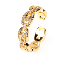 Load image into Gallery viewer, Coffee Bean Microstudded Gold Ring

