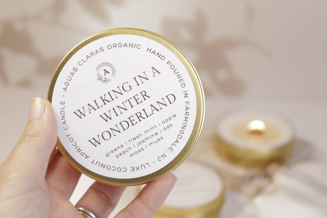 Walking in a Winter Wonderland Gold Candle Tin